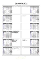 Calendrier 2022 à imprimer gratuit