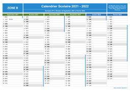 Calendrier Scolaire 2021-2022 à Imprimer