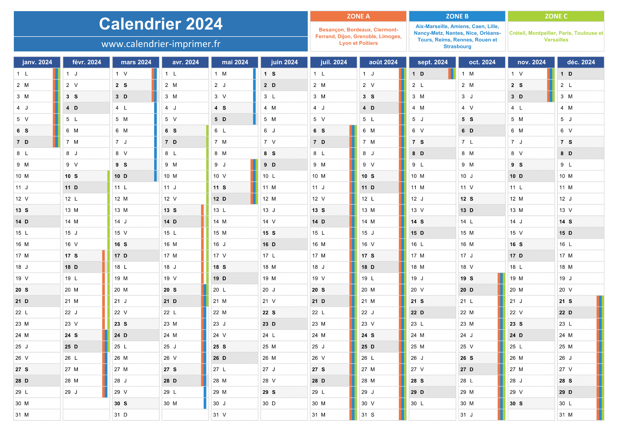 Calendrier par semaine 2024 Excel : un excellent modèle