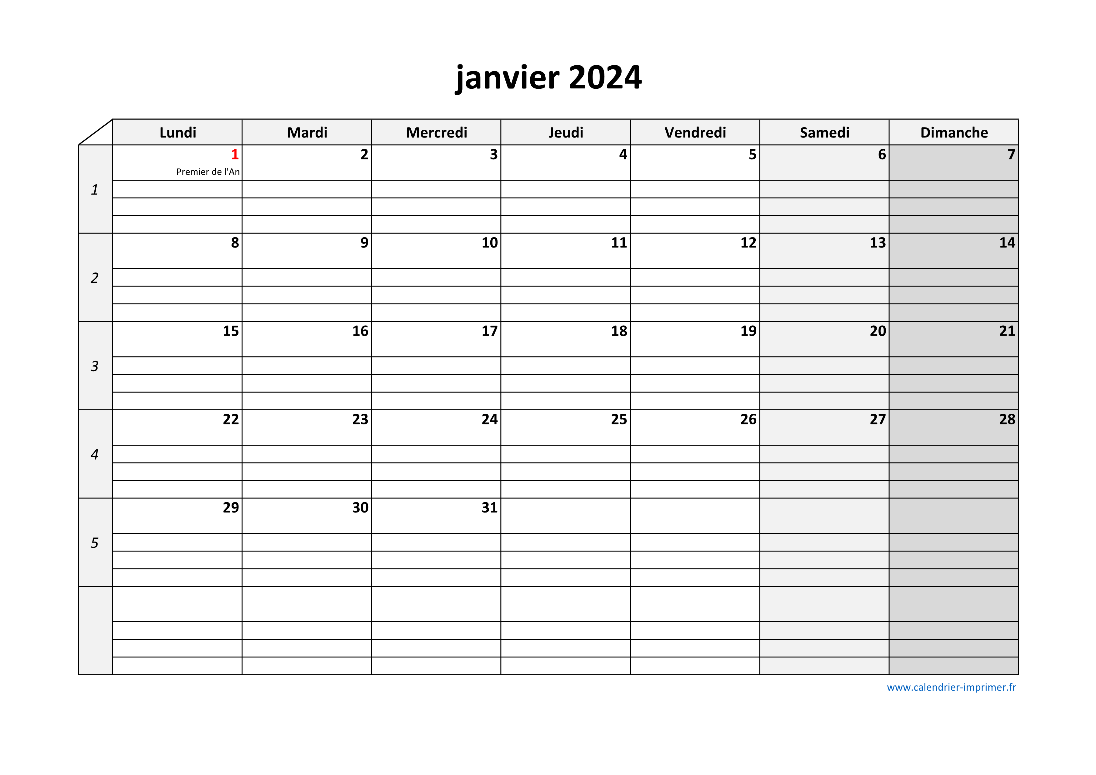 Agenda 2024: Planificateur journalier grand format A4, 1 page par jour  avec heure (janvier 2024 / décembre 2024), français