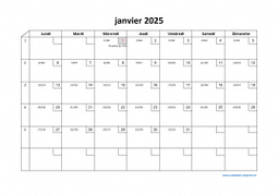 Calendrier Mensuel 2025 Modele 02