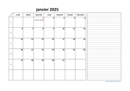 Calendrier Mensuel 2025 Modele 06