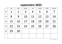calendrier septembre 2025