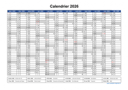 Calendrier Annuel 2026 Vierge