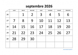 calendrier septembre 2026