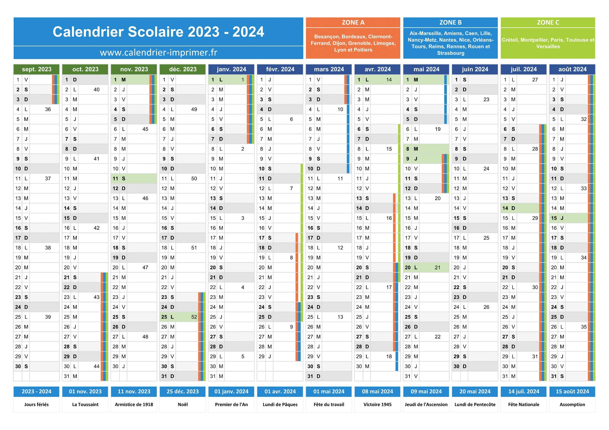 Calendriers scolaires 2023-2024 - DSFNE